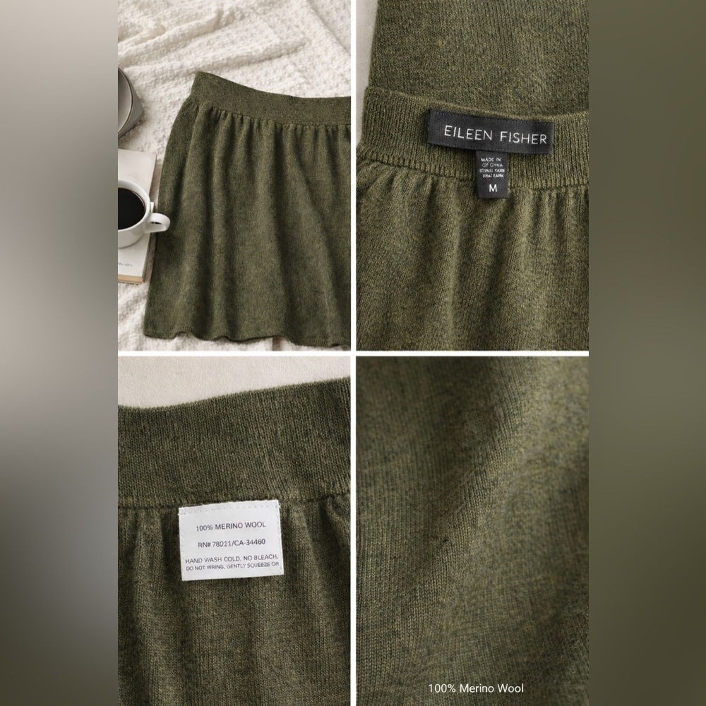 Eileen Fisher Merino Wool Knit Skirt Size M - Picture 11 of 11